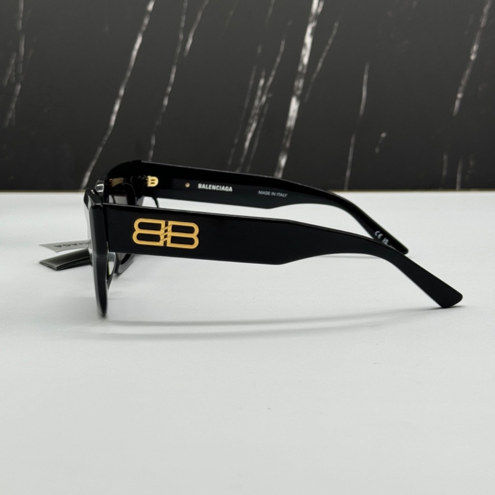 NEW BB0234S 001 BALENCIAGA SQUARE BLACK WOMEN SUNGLASSES - Picture 7 of 12